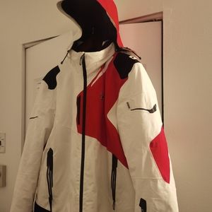 Spyder XL white red winter ski jacket